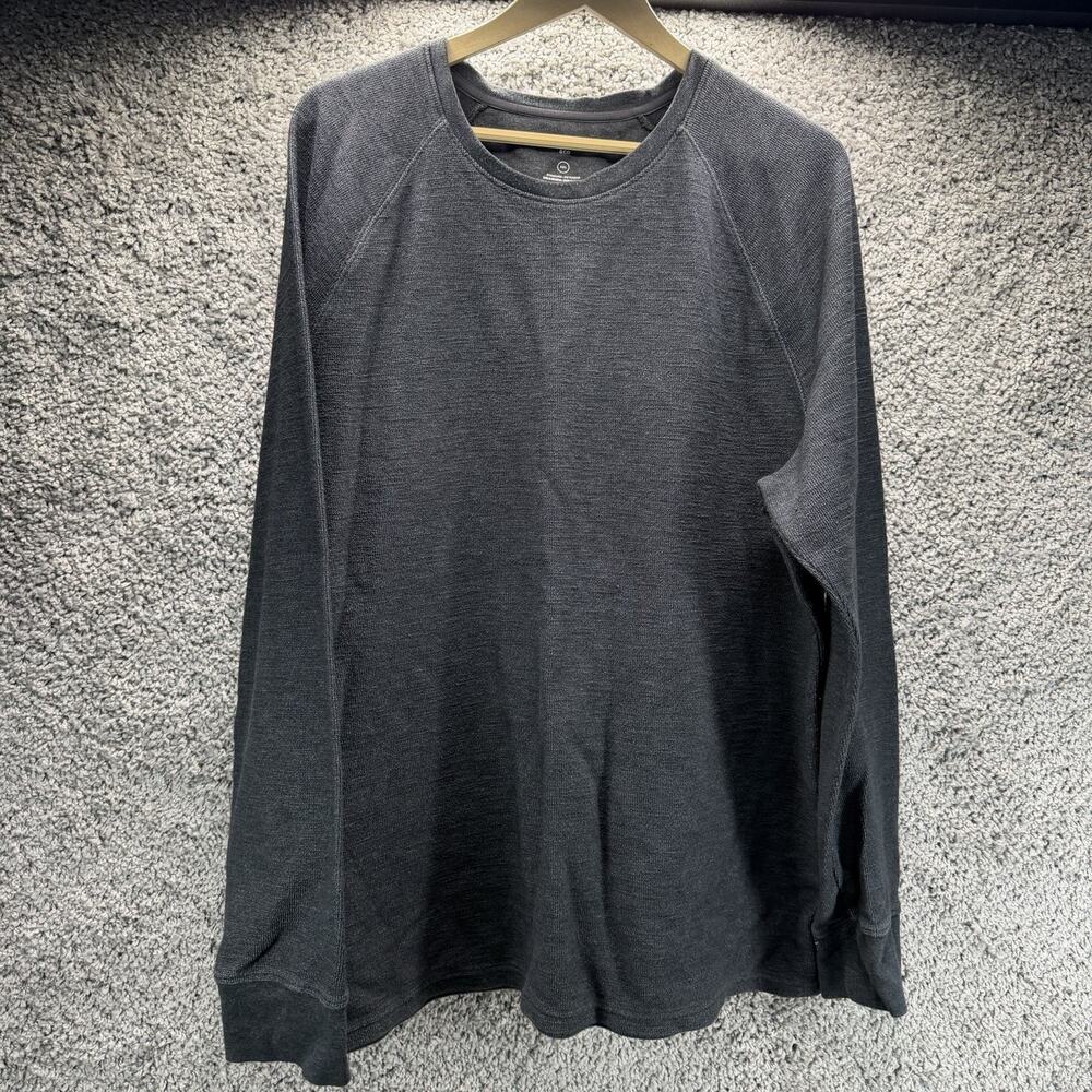 Goodfellow & Co Men’s XXL Black Gray Long Sleeve Thermal Waffle Knit Shirt